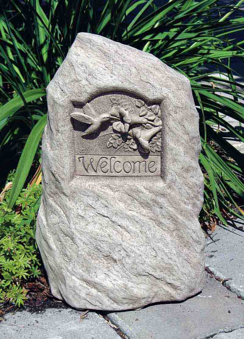 Hummingbird Welcome Stone