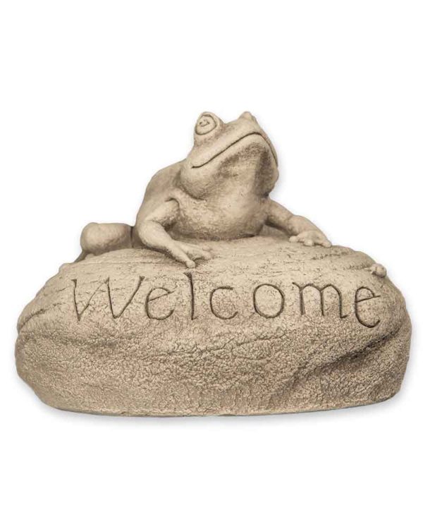 Frog Welcome - Aged Stone