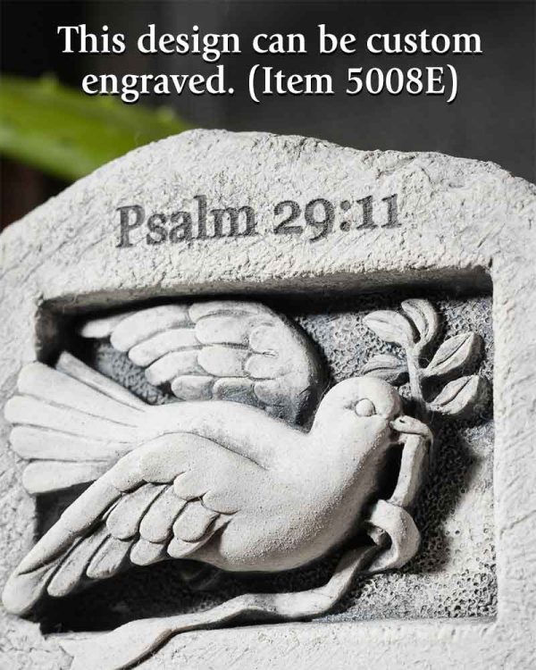 Wings of Peace Dove Engraved Stone