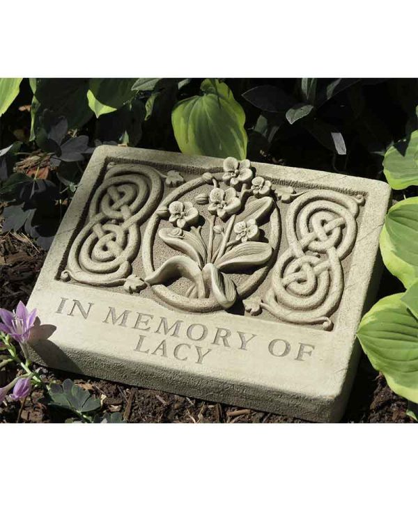 Wild Orchid Engraved Stone in Flower Bed