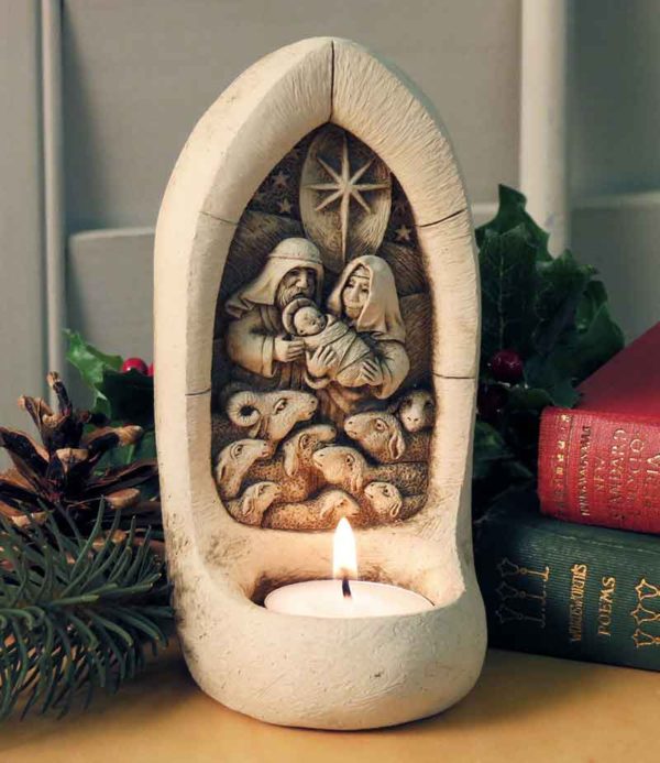 Candle Light Nativity votive holder