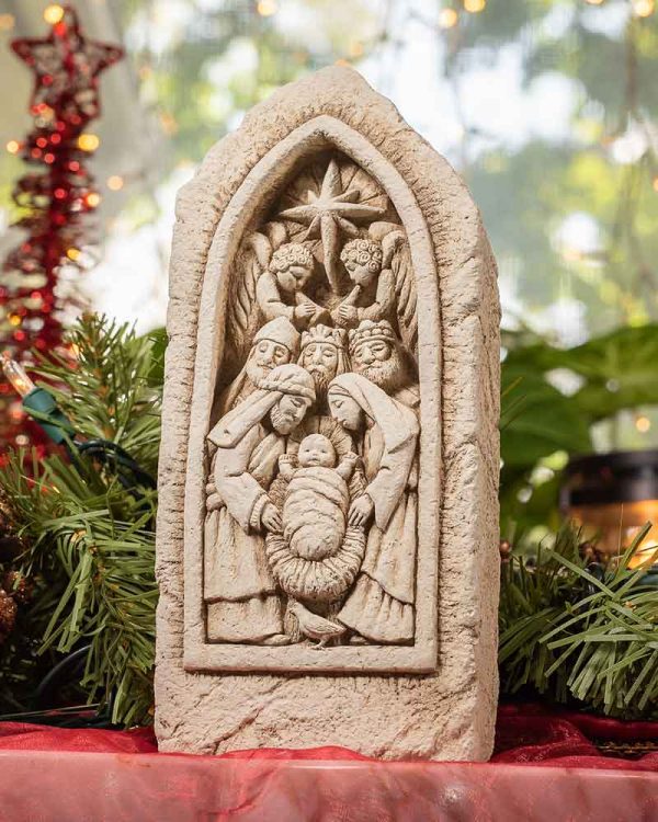 Nativity Stone with Holy Family, Angels and the Magi