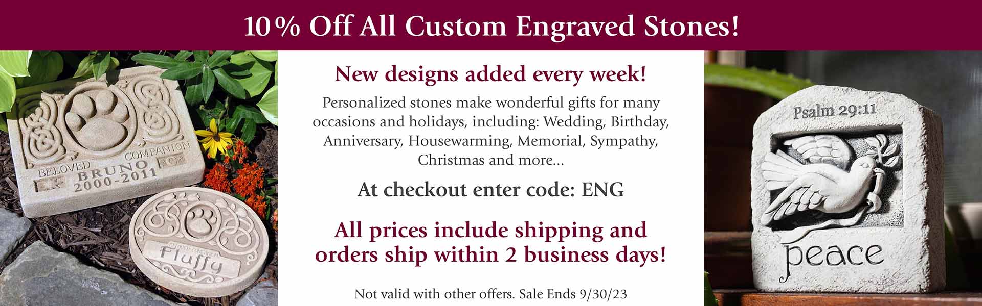 Engraved Stone Art 10% Off Sale